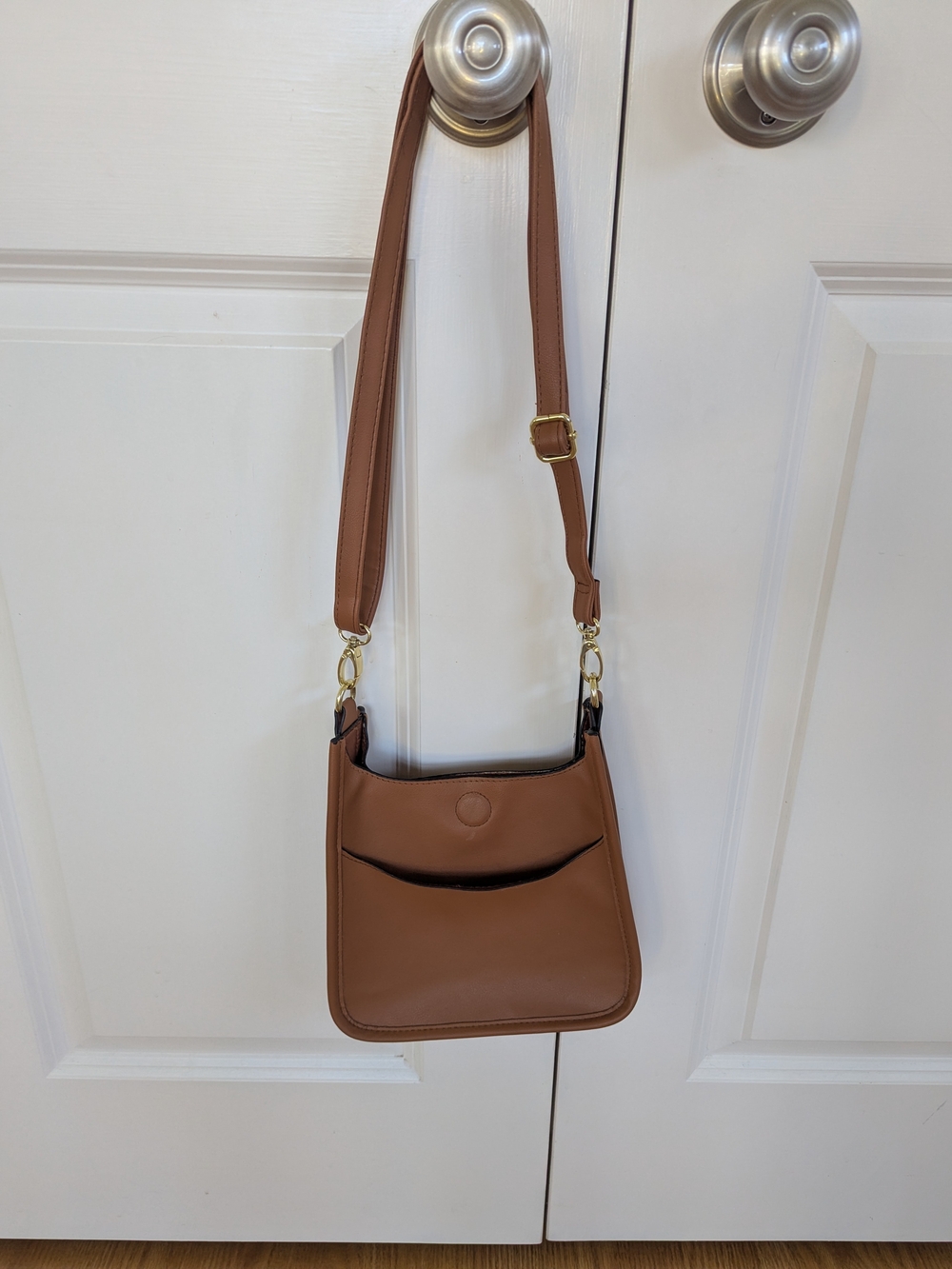 Women's Tan Crossbody Shoulder Bag - Minimalist Everyday Tote